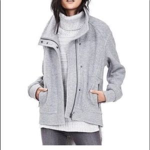 Banana Republic Grey Wool Cocoon Moto Jacket in XL